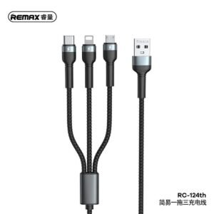 Remax RC-124th 3-In-1 Braided Data Cable